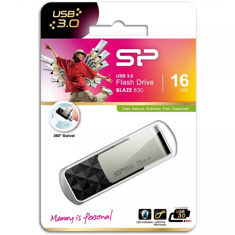 USB flash drive Silicon Power 16 GB USB Type-A 3.2 Gen 1 Blaze B30