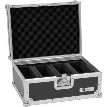 Flightcase Roadinger EC-4AC for 4× AKKU Flat Light Series — protective transport case