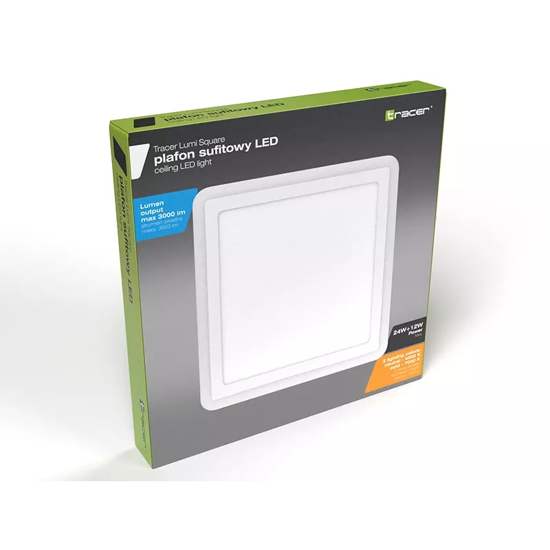 Ceiling light TRACER Tracer 47319 LED square 18W 3000K