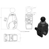 Clamp base RAM Mounts Tough-Claw Small RAP-B-400U, composite, 2.54 cm ball, black