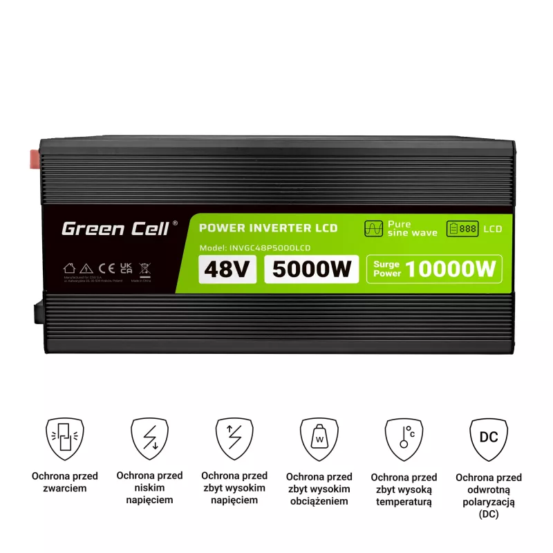 LCD converter 48V 5000W/10000W Pure sine with display
