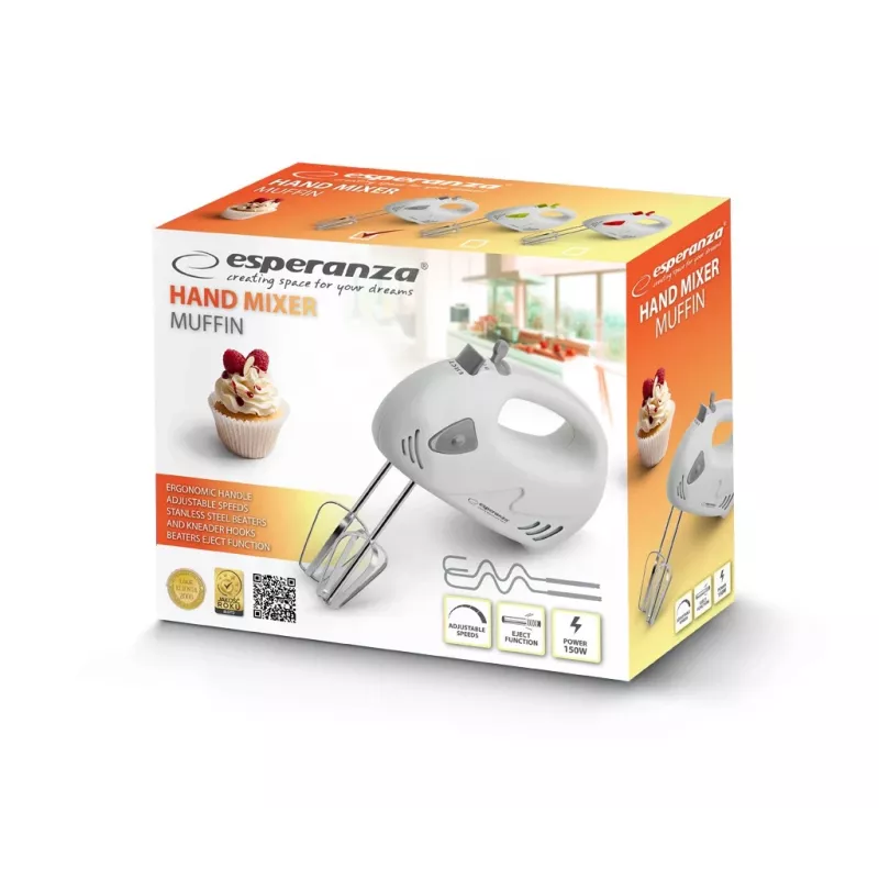 Hand Mixer Esperanza MIKSER RÄCZNY MUFFIN EKM007WE 150W