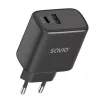SAVIO LA-06/B 30W Wall Charger, USB-A + USB-C, Quick Charge, Power Delivery 3.0, Black