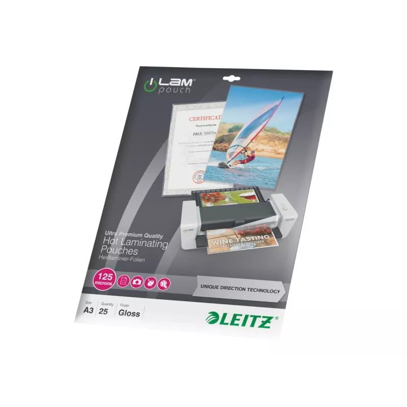 Pouch laminating sheets LEITZ iLAM UDT 468×344 mm glossy PET/EVA 25 pcs
