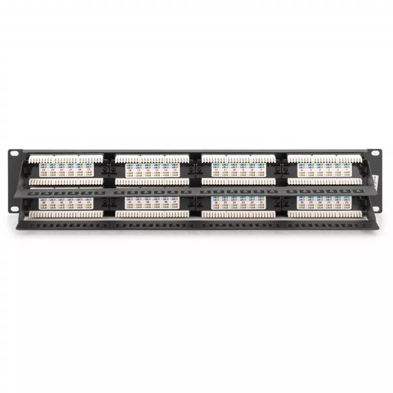 DIGITUS - Patch Panel - RJ-45 X 48 - Grey, RAL 7035 - 2U - 48 Ports (DN-91648U)