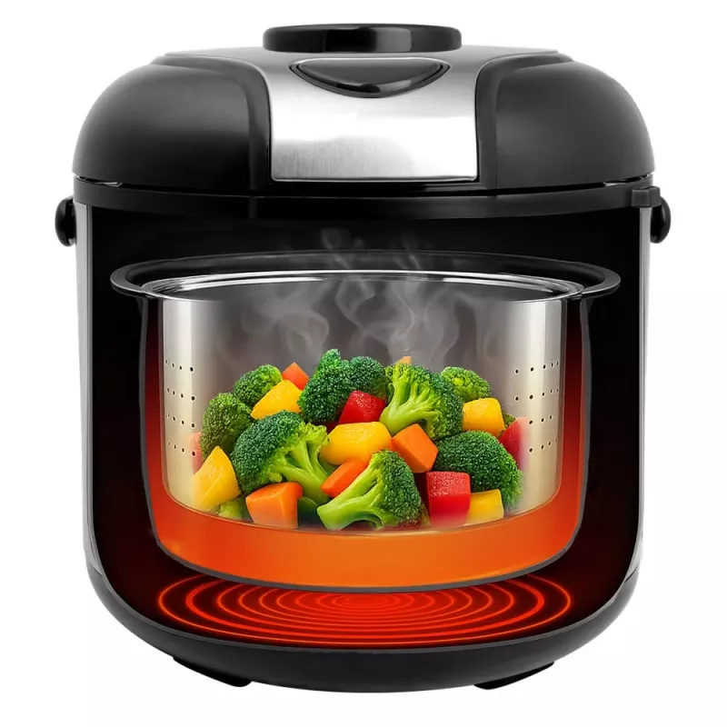 Rice cooker GASTROBACK Rice Control Low Carb & Steam, 3 L, 450 W, black/stainless steel