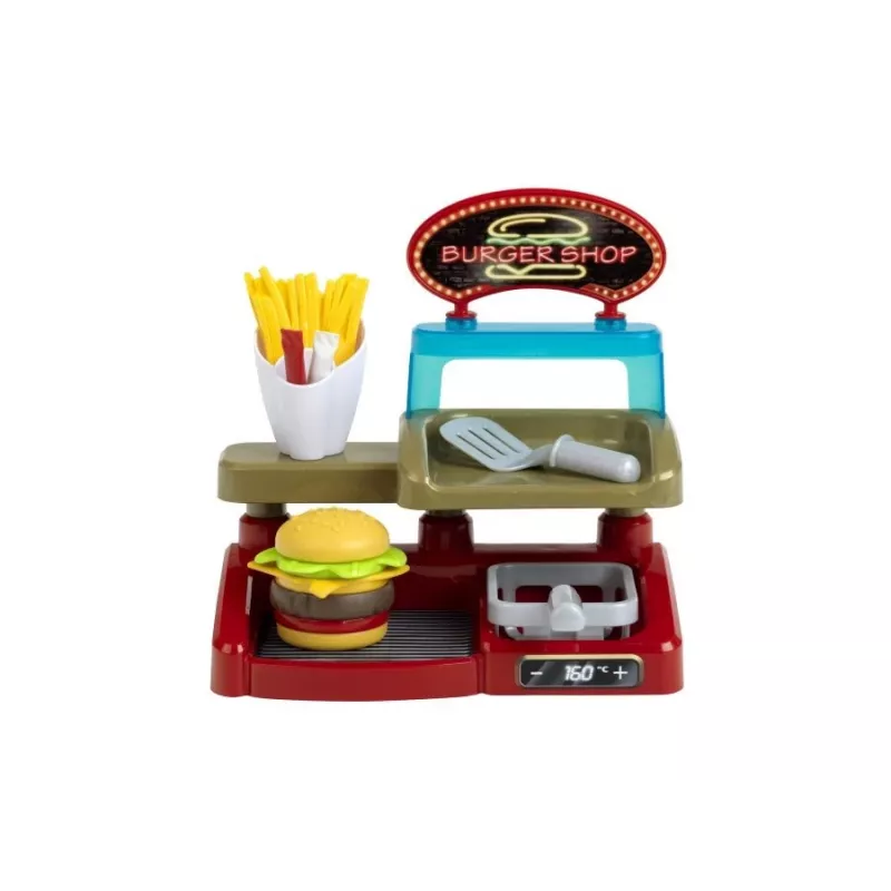 Play Burger Shop set KLEIN 7336 — compact design, easy-to-clean children's role-play toy