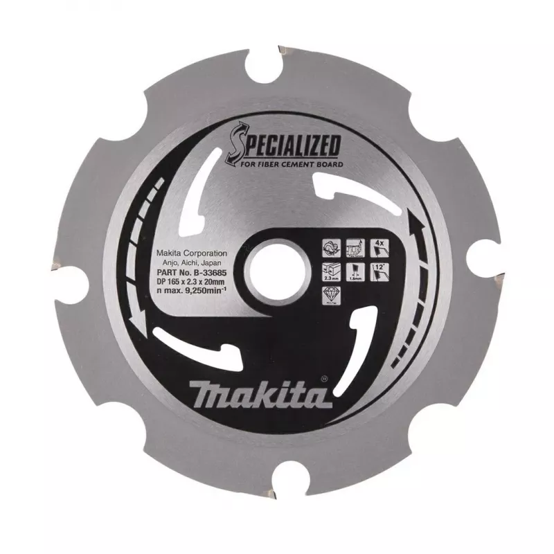 MAKITA CIRCULAR SAW BLADE 165x20x4Z SPECIALIZED FIBER CEMENT BOARDS