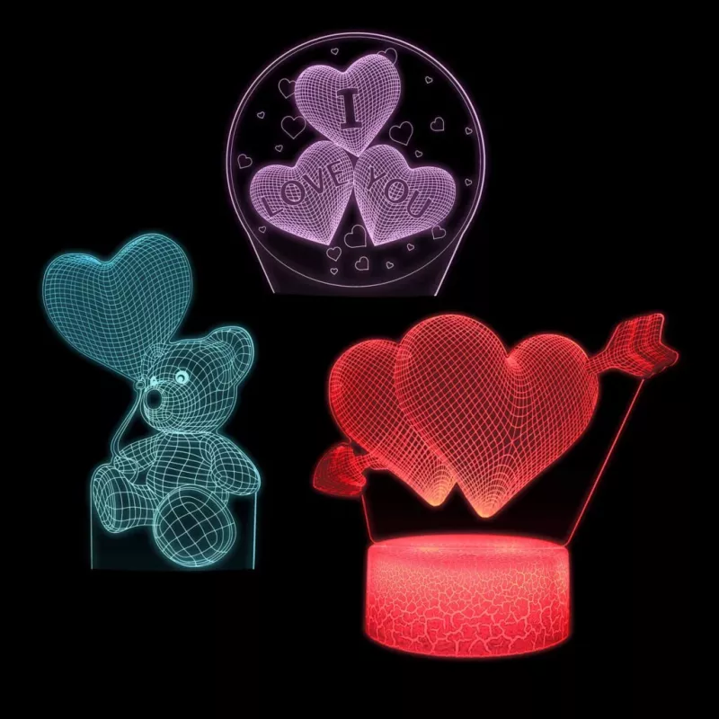 Manta SNL115RGB RGB 3D heart decorative LED lamp set