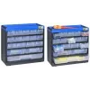 Small parts organizer allit 464610, plastic storage box 300x285x135 mm, black/blue