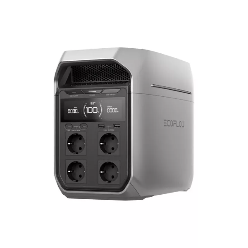 Portable power station EcoFlow DELTA 3 Plus — LiFePO4 1024 Wh, 1800 W, 4 AC outlets, 12.5 kg