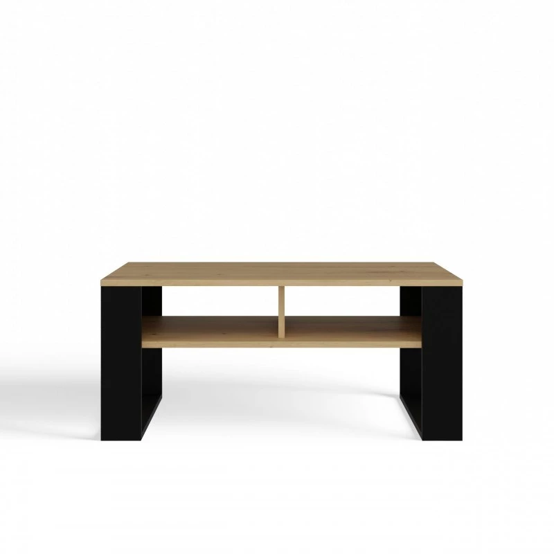 Coffee table top e shop STOLIK KAWOWY ŁAWA MODERN 2P SLIM Dąb Artisan black slats