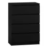 Chest of drawers Topeshop M4 CZERŃ Black 4 drawers Particle board