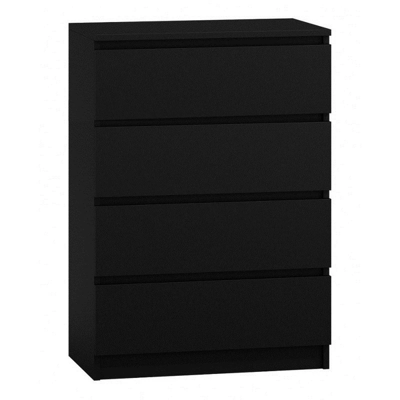 Chest of drawers Topeshop M4 CZERŃ Black 4 drawers Particle board