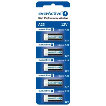 Alkaline battery pack everActive A23 12V, 5 pcs blister — for remote controls and small electronics
