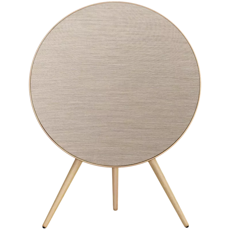 Beosound A9 5th Gen Speaker Gold Tone (Back Sand/Cover Golden/Legs White Oak)