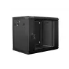 Lanberg WF01-6409-10B 9U Wall-Mounted Rack Cabinet 600x450mm Black with Glass Door
