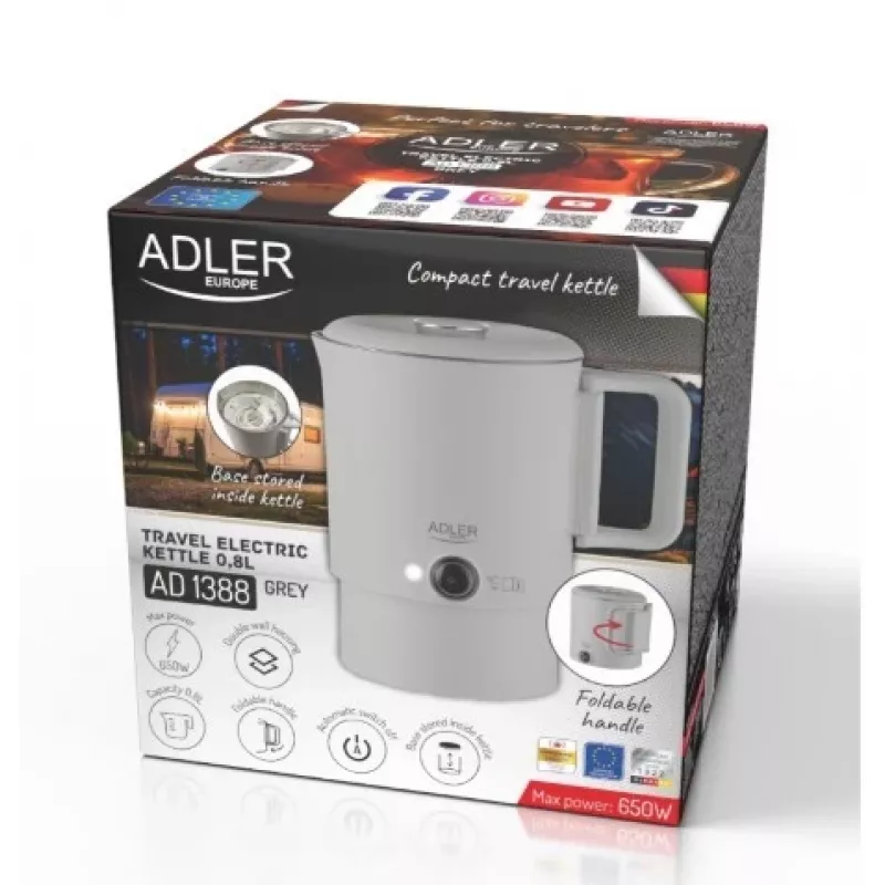 Travel Kettle 0.8 L - Grey AD 1388