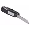Pocket knife AZYMUT Izeron multi-tool — 13 tools, stainless steel 420J2/3CR13, folded 9 cm, 91 g, leather belt pouch, built-in light & compass