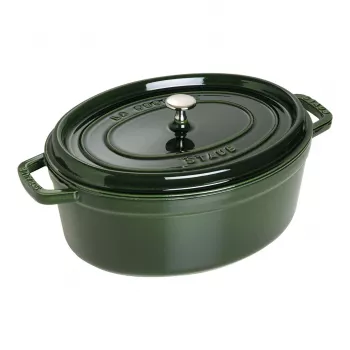 Staub La Cocotte 33 cm Oval Cast Iron Dutch Oven, Basil Green