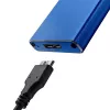 SSD enclosure QOLTEC 51832 — external M.2 SATA, USB 3.0, up to 2TB, blue, supports 30 mm drives, 4 slots