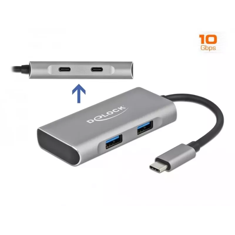 USB Hub DeLOCK External USB 10 Gbps USB Type-C Hub 63260