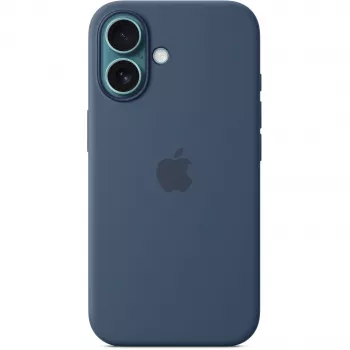 Silicone Case Apple iPhone 16 MagSafe Denim Cover Blue 6.1 inch