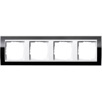 GIRA 4fach Rahmen Event Klar, Standard 55, System 55 Schwarz 0214733