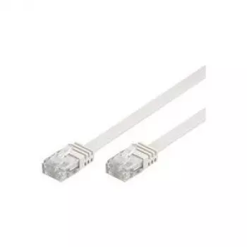 Wentronic Goobay CAT 5e Flat-Patch Cable, U/UTP, White, 2 m - CCA Copper Mix (93359)