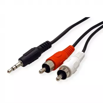ROLINE - Audio Cable - Mini-Phone Stereo 3,5 mm (M) to RCA (M) - 5 m - Shielded - Black (11.09.4345)