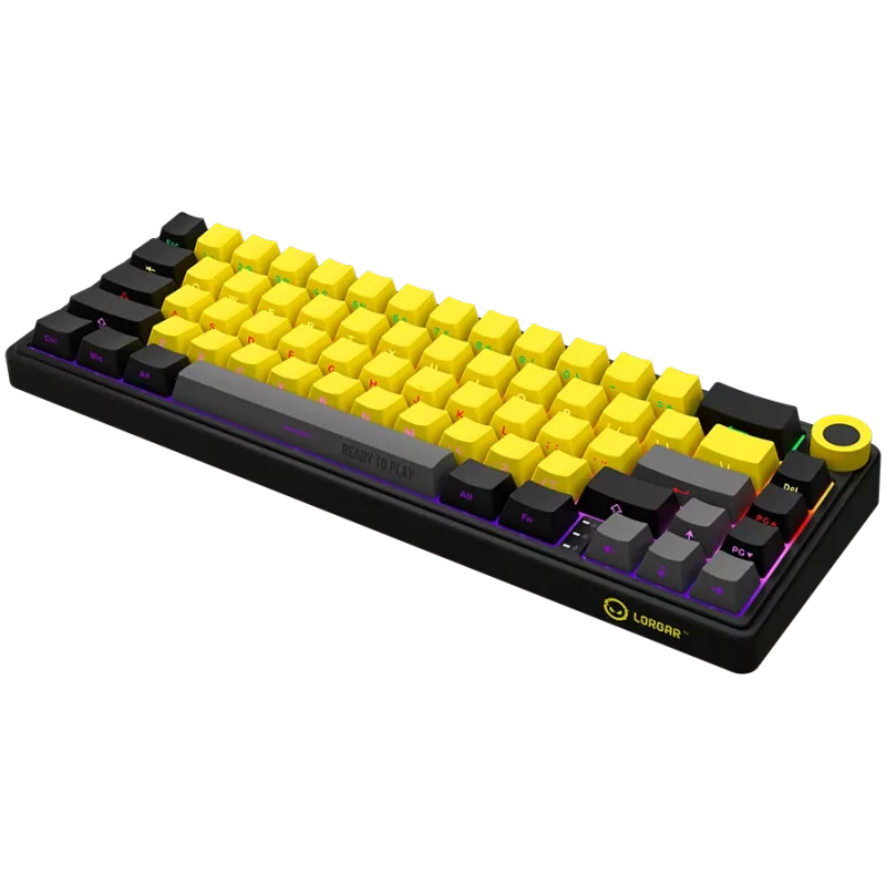 Mechanical gaming keyboard LORGAR KBP70MW 65% Black Yellow EN layout