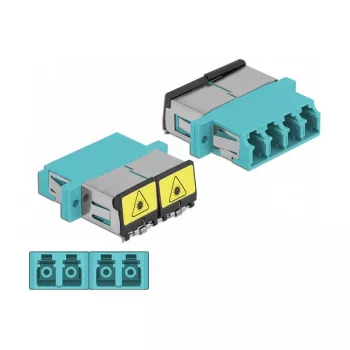 Optical Fiber Coupler DeLOCK 86905 LC Quad female to LC Quad female Multi-mode aqua