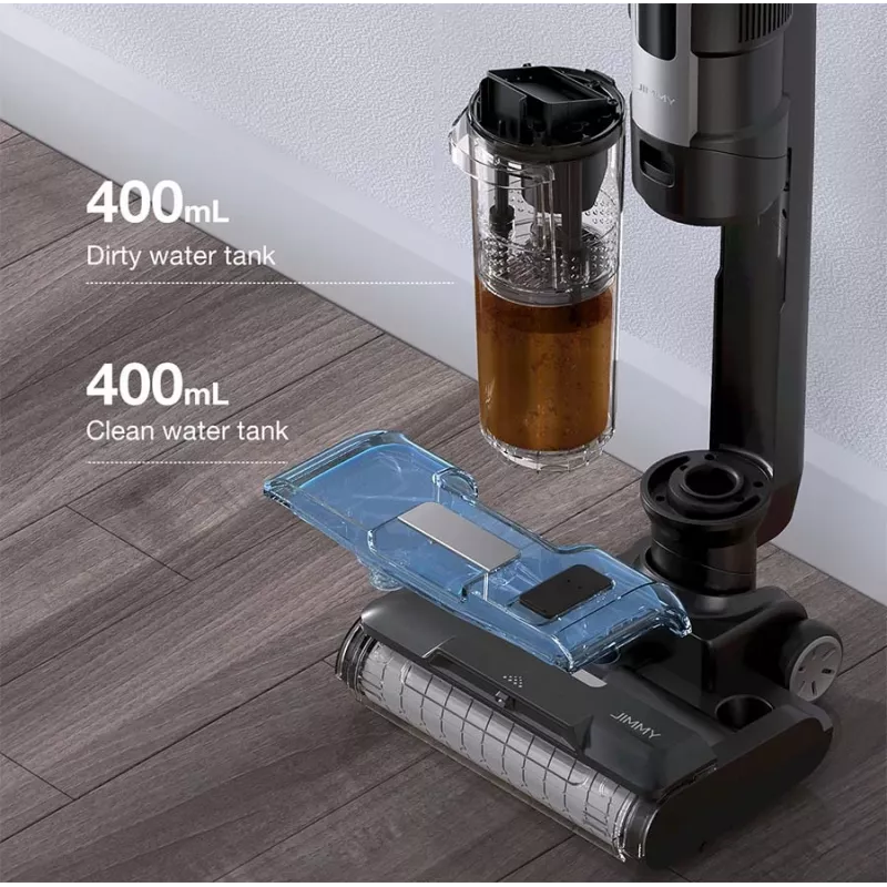 2-in-1 stick vacuum Jimmy HW9 — wet cleaning, battery 25.2V, 300W, bagless, LED display, black