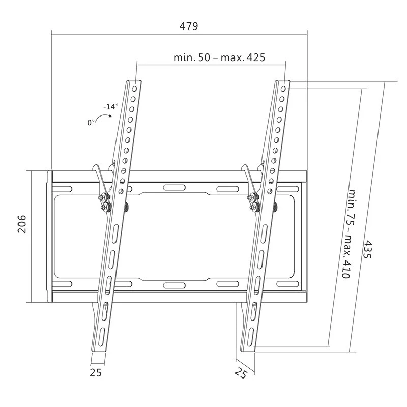 TV mount LogiLink BP0012 139.7 cm (55 inch) Black