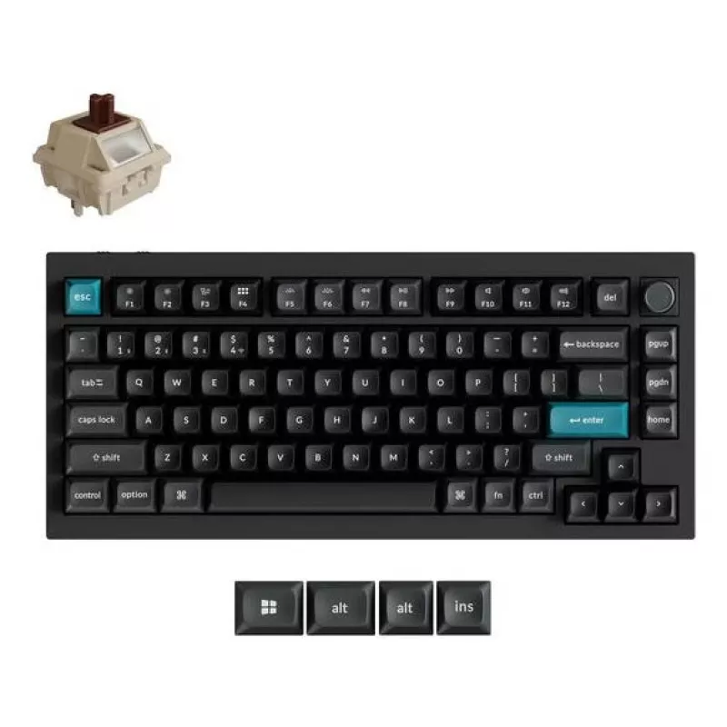 Mechanical 75% keyboard Keychron Q1 Ultra 8K — USB + RF Wireless + Bluetooth, RGB, Black