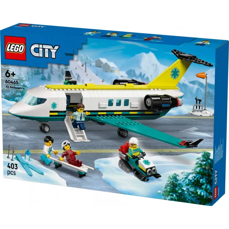LEGO City Emergency Plane 60465 – small rescue aircraft building set, 403 pieces, 4 minifigures, age 6+