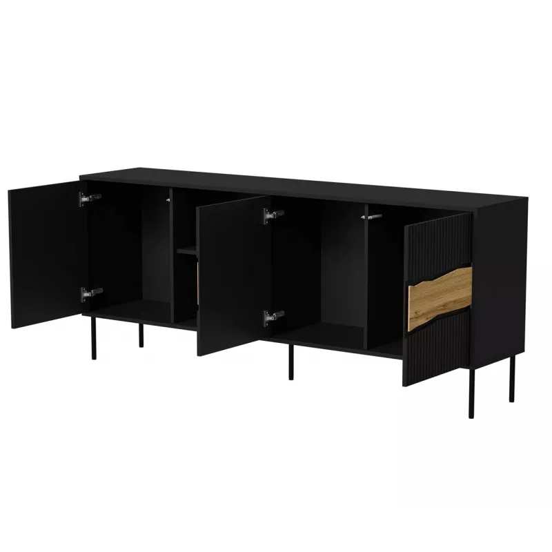 Cama INSERTO 3D1W chest of drawers 190x40x80 black + LED