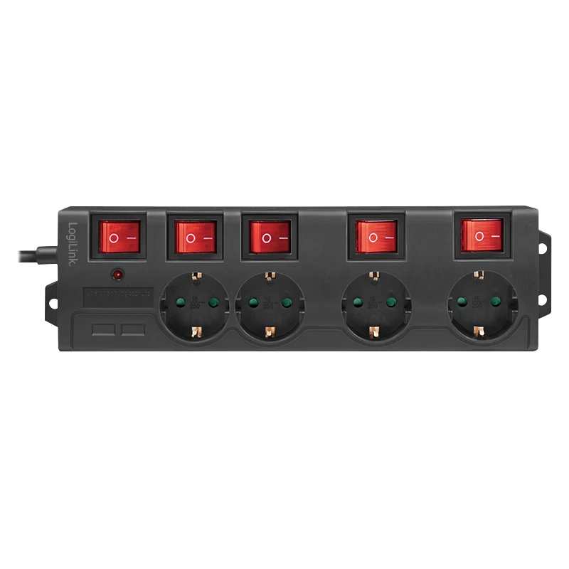 Power Extension LogiLink LPS251 1.5m 4 AC Outlets Indoor Black