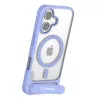Protective phone case Torras Pstand Series for iPhone 16 — Blue, slim-fit with integrated stand