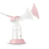 Electric breast pump neno Bella Twin — electronic, 150 ml bottles, 6 stimulation / 9 suction levels, USB Li‑Ion battery, pink/transparent