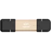 USB flash drive Silicon Power DS72 250 GB, USB 3.2 Gen 2 Type-A / Type-C, aluminium/rubber cap, gold