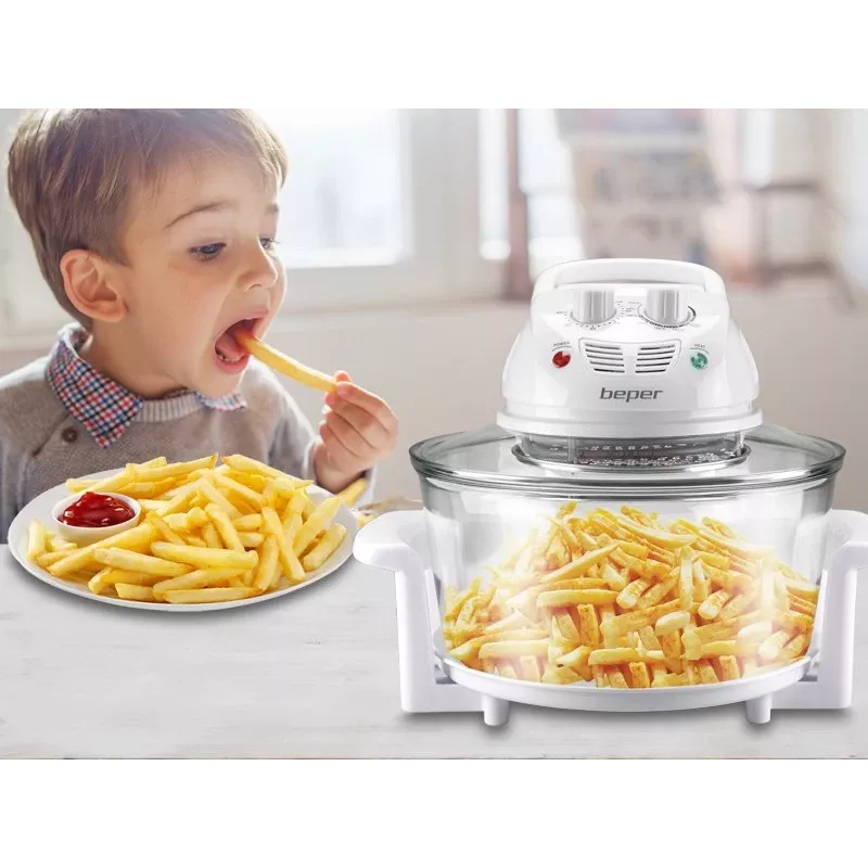 Electric Food Steamer Beper BF.640 2-tier, adjustable timer, countertop food steamer