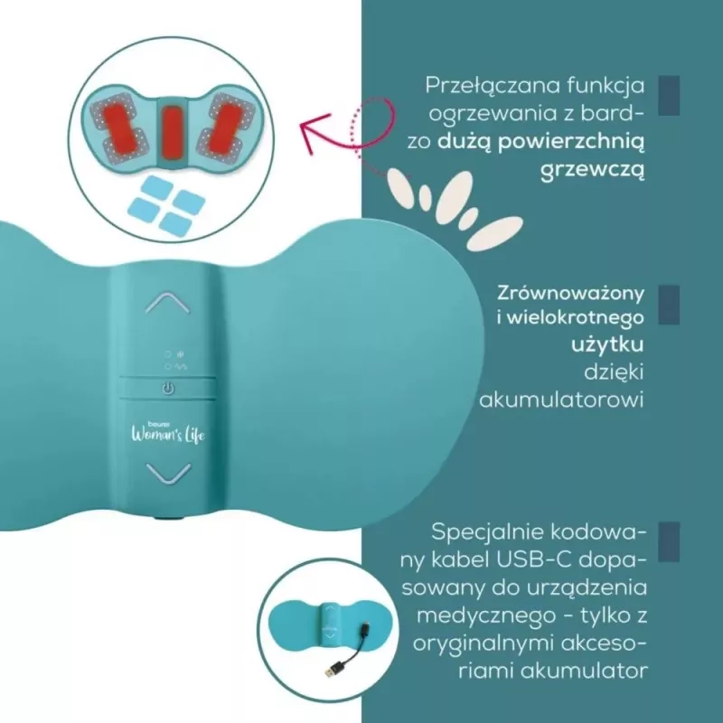 Menstrual relaxation device Beurer EM 55 with TENS technology for abdominal pain relief