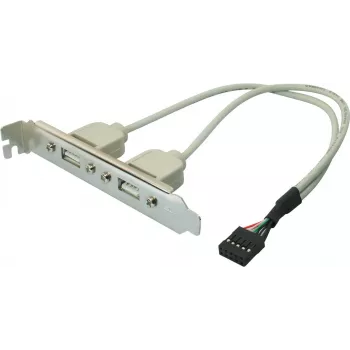 USB 2.0 internal bracket ShiverPeaks 75620 with 2 × Type-A ports and 10-pin motherboard connector