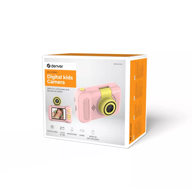 Children's Digital Camera Denver KCA-1351RO 12MP Pink Yellow
