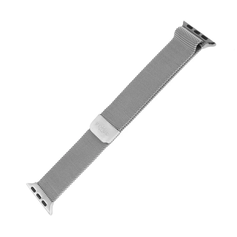 Mesh Strap FIXED for Apple Watch 38/40/41mm — FIXMEST-436-SL Silver, Milanese stainless steel, adjustable