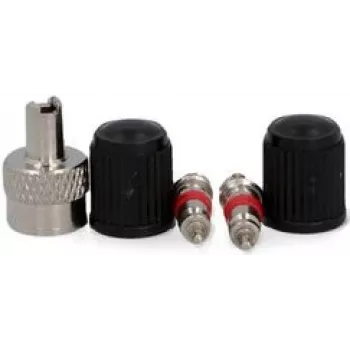 Bicycle Valve Set FISCHER 85492 — 5-piece set including 2 valve inserts