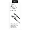 Celly 4-IN-1 Cable A+C to C+LIGHT 2M BK