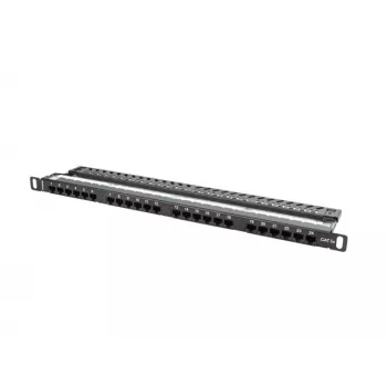 Lanberg PPU5-0024-B 24-Port Cat5e UTP 0.5U 19 inch Rackmount Patch Panel, Black