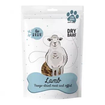 Freeze-dried lamb dog treats PAKA ZWIERZAKA Lio Pepe Lamb XL 90 g — single-ingredient XL pieces